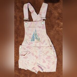 Girl pink princess print overall size M. Disney merchandize